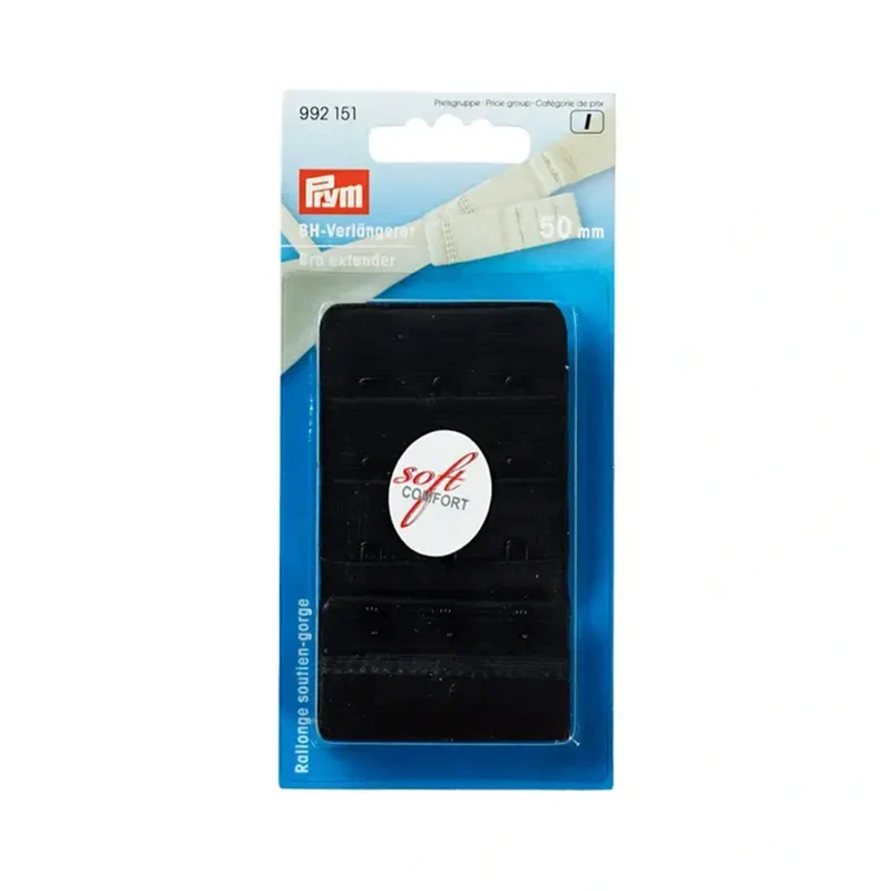 Prym BH-verlengstuk 50 mm 3 x 3 Haken Zwart