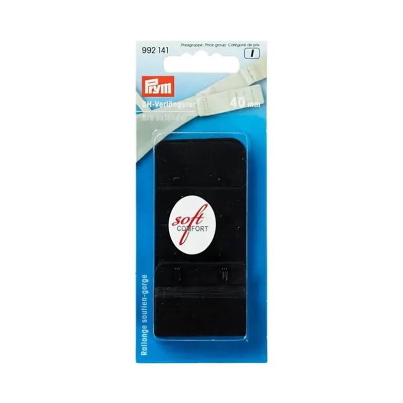 Prym BH-verlengstuk 40 mm 3 x 2 Haken Zwart