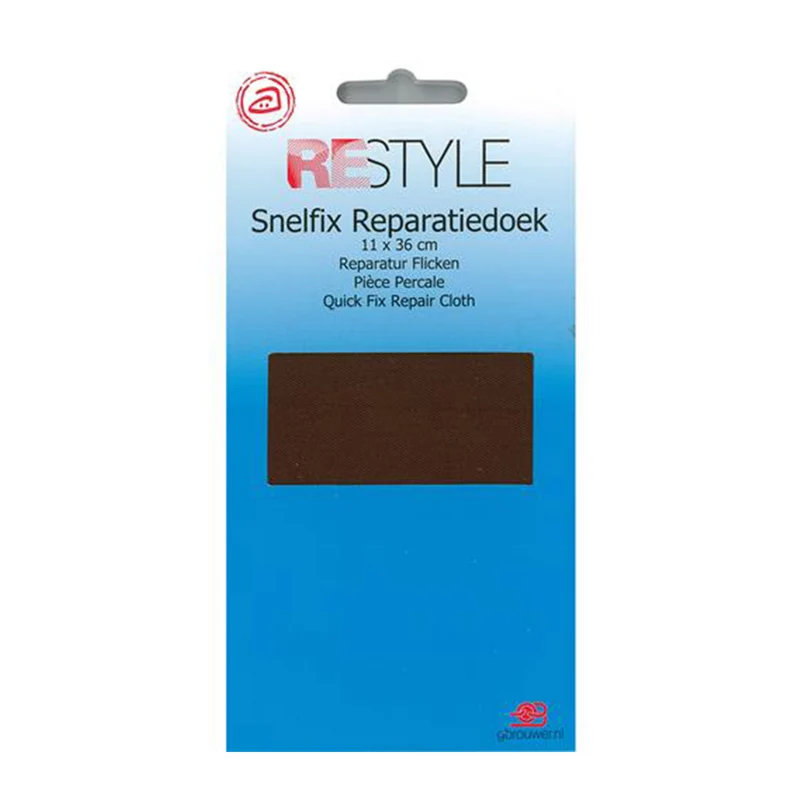 Restyle Snelfix Reparatiedoek 11 cm x 36 cm Opstrijkbaar 881 Bruin