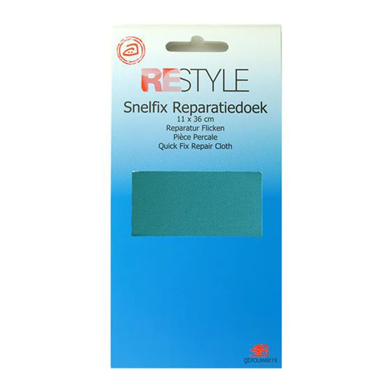 Restyle Snelfix Reparatiedoek 11 cm x 36 cm Opstrijkbaar 298 Aqua