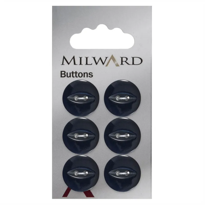 Milward Parelmoer Knoop Donkerblauw 16mm (6 stuks)