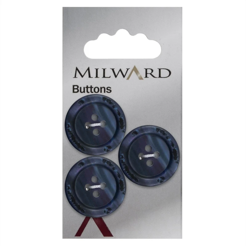 Milward Glans Knoop Blauw/Paars 22mm (3 stuks)
