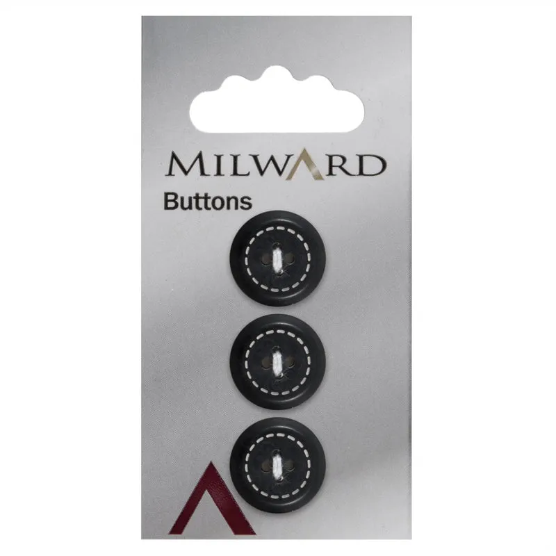 Milward Knoop met Werkje Zwart 17mm (3 stuks)