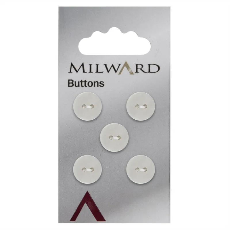 Milward Parelmoer Knoop Wit 12mm (5 stuks)