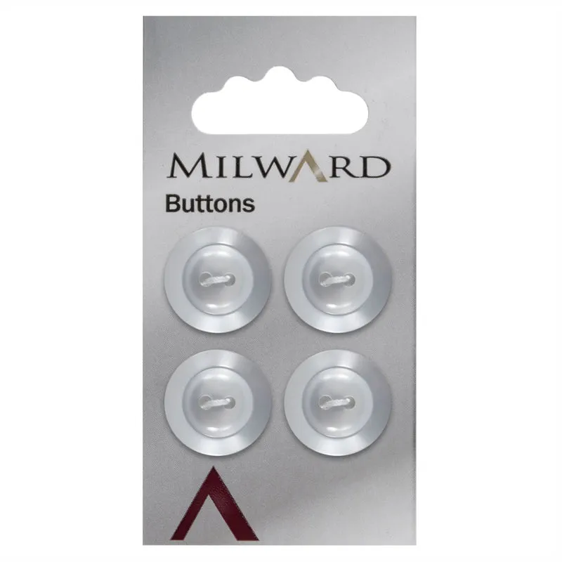 Milward Glans Knoop Wit 19mm (4 stuks)