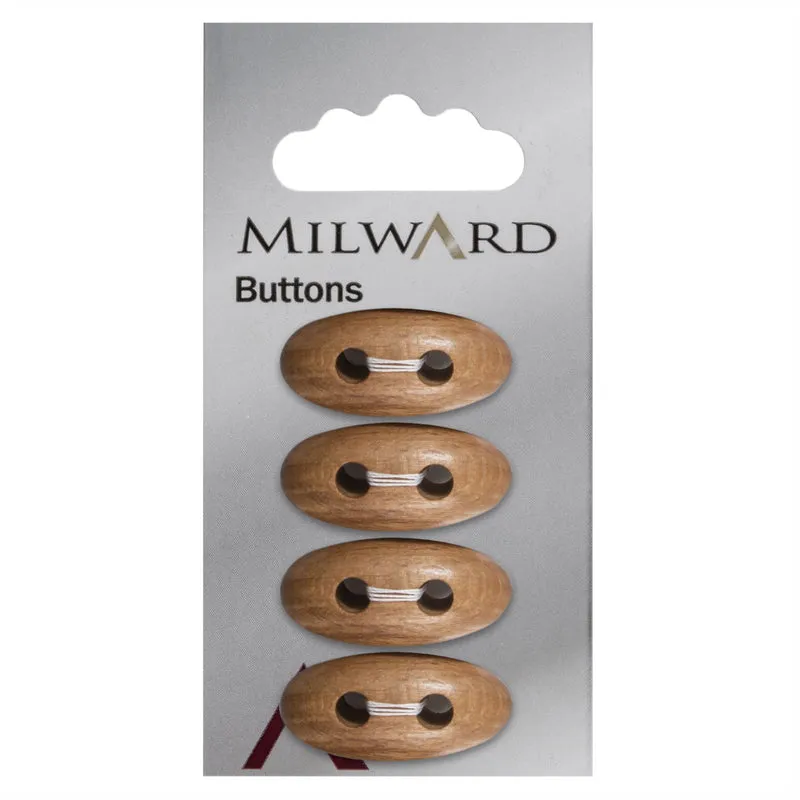 Milward Knebel Knoop Blank Hout 26mm (4 stuks)