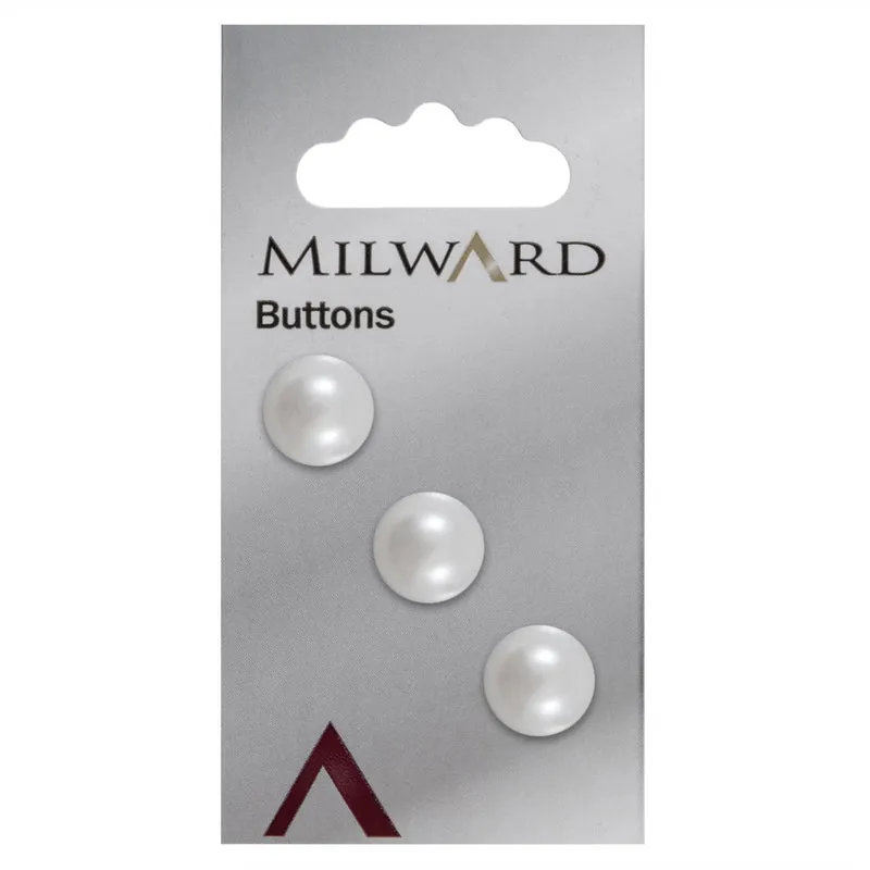 Milward Halve Parel Knoop Wit 13mm (3 stuks)