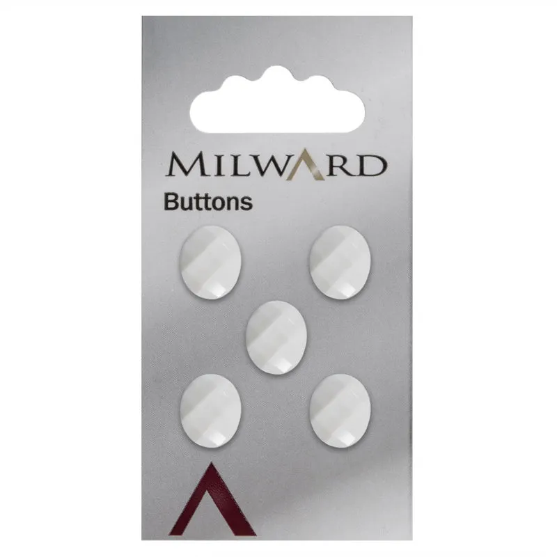 Milward Ovalen Knoop Wit 12mm (5 stuks)