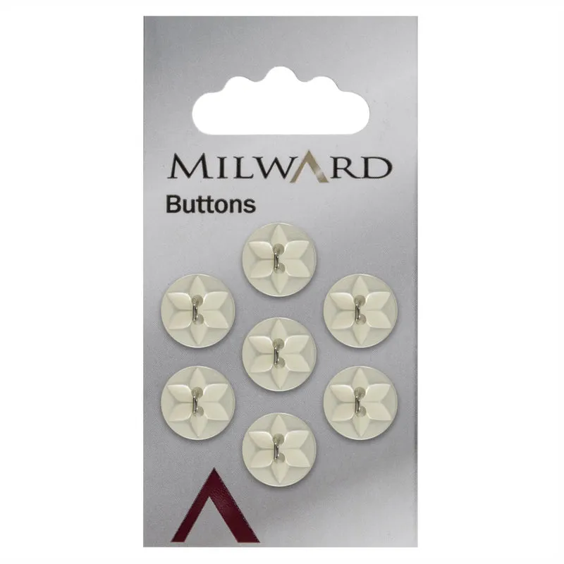 Milward Knoop Geel Glans Bloem/Ster 12mm (7 stuks)