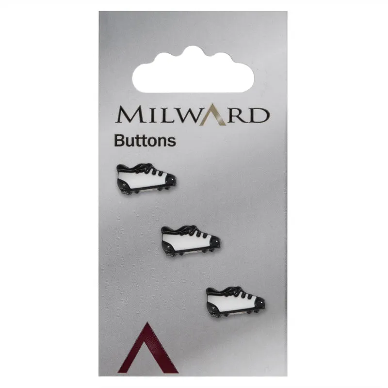 Milward Knoop Voetbalschoen Zwart/Wit 15mm (3 stuks)
