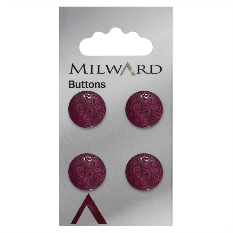 Milward Knoop Paars Glans Met Swirl 15mm (4 stuks)
