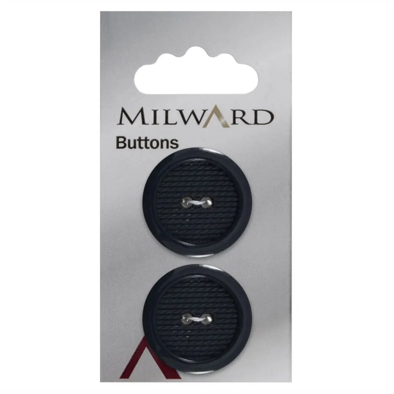 Milward Knoop Blauw/Zwart Textuur 25mm (2 stuks)