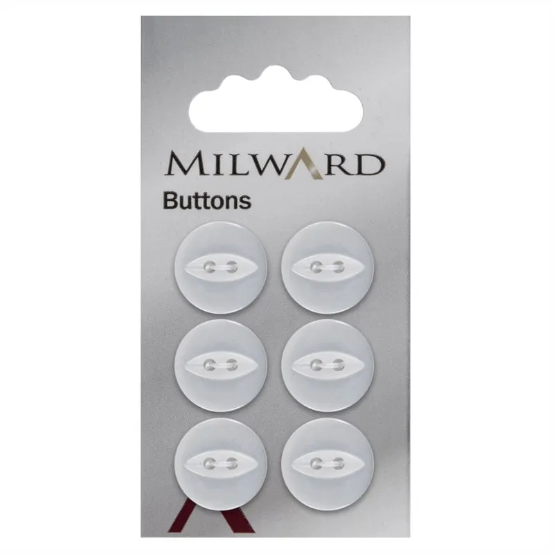 Milward Parelmoer Knoop Rond met Ellips Wit 16mm (6 stuks)