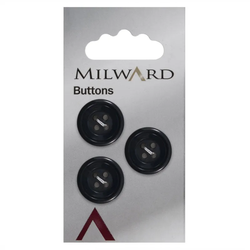 Milward Knoop Blauw/Zwart Met Sierrand 19mm (3 stuks)