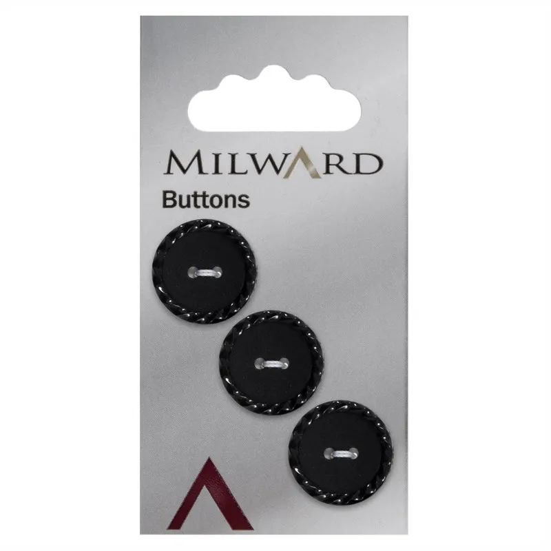 Milward Knoop Mat met Reliëf Rand Zwart 19mm (3 stuks)