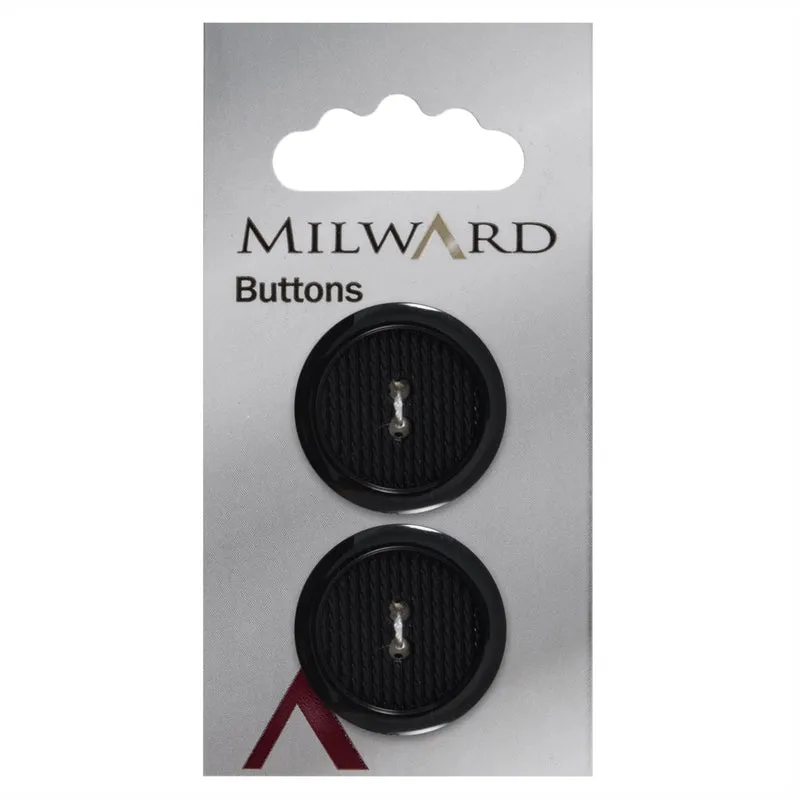 Milward Knoop Mat met Rand Glans Zwart 25mm (2 stuks)