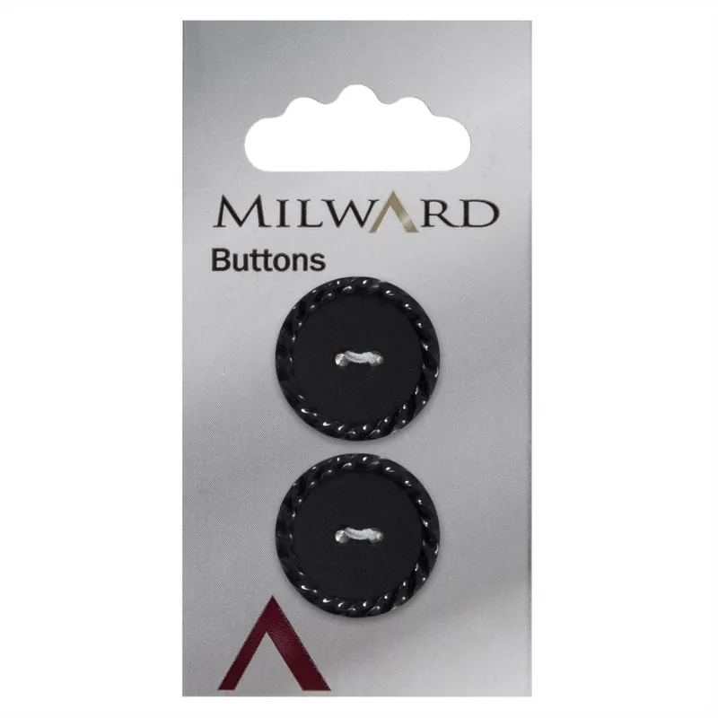Milward Knoop Mat met Reliëf Rand Zwart 22mm (2 stuks)