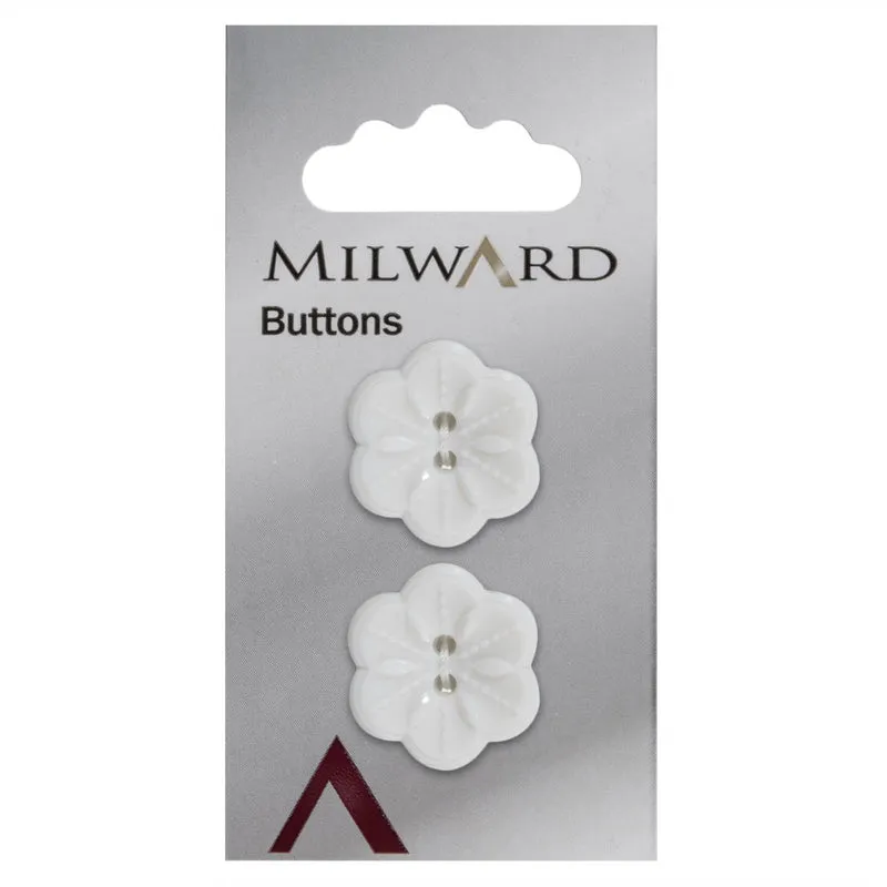 Milward Knoop Witte Bloem 22mm (2 stuks)