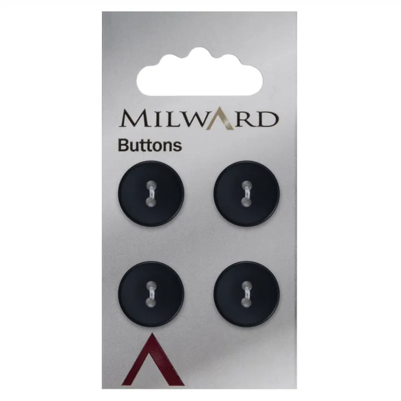 Milward Ronde Knoop Mat Donkerblauw 15mm (4 stuks)