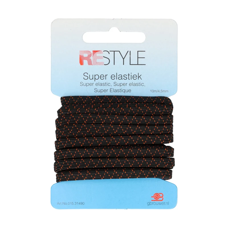 Restyle Super Elastiek 10m/4,5mm Zwart