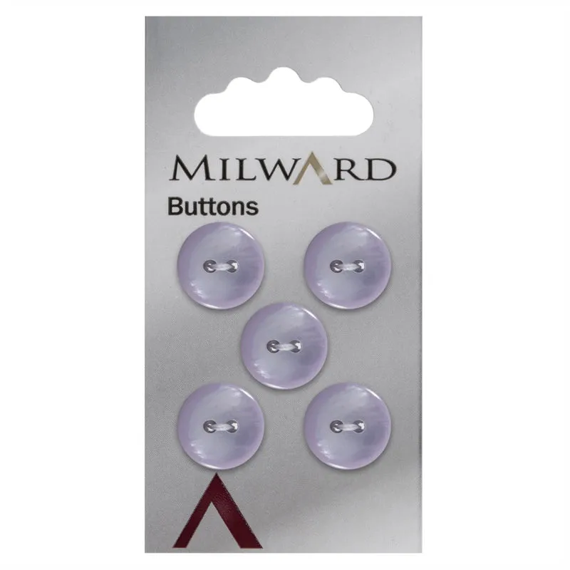Milward Knoop Lila/Zilver Glans 13mm (5 stuks)