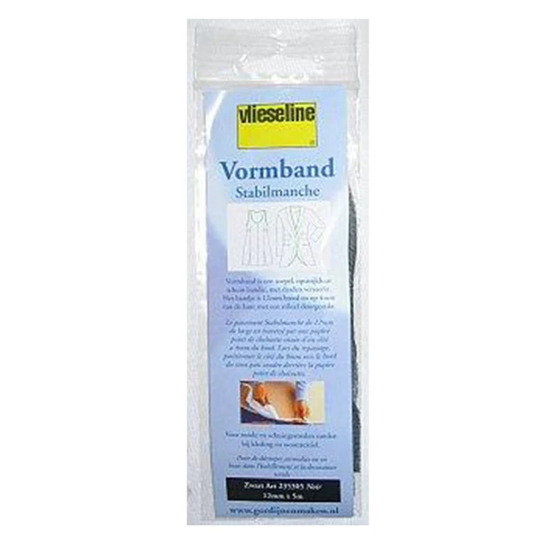 Vlieseline Vormband Schuingeweven Versteviging 12mm x 5 meter 05 Zwart