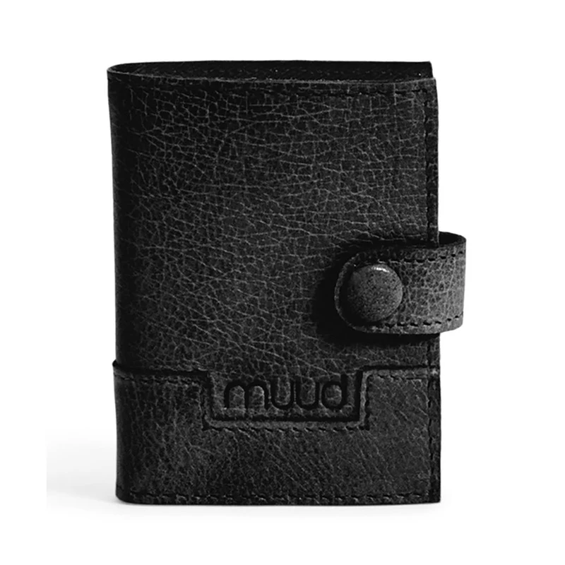 MUUD Edy Black - Handgemaakt leren etui voor spelden en naalden 10x8cm
