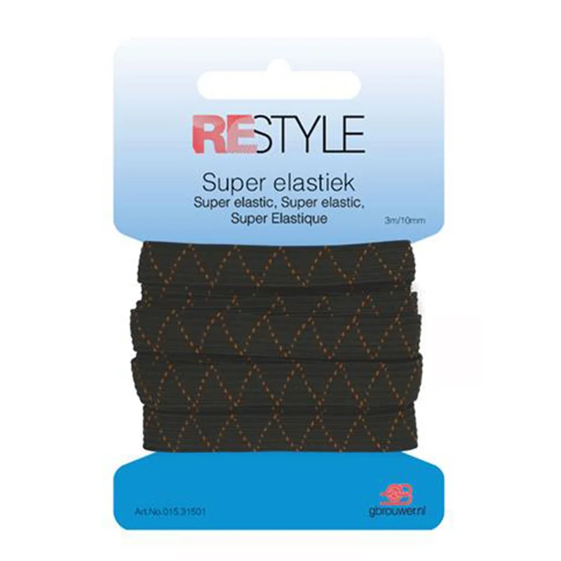 Restyle Super Elastiek 10 mm x 3 meter 000 Zwart