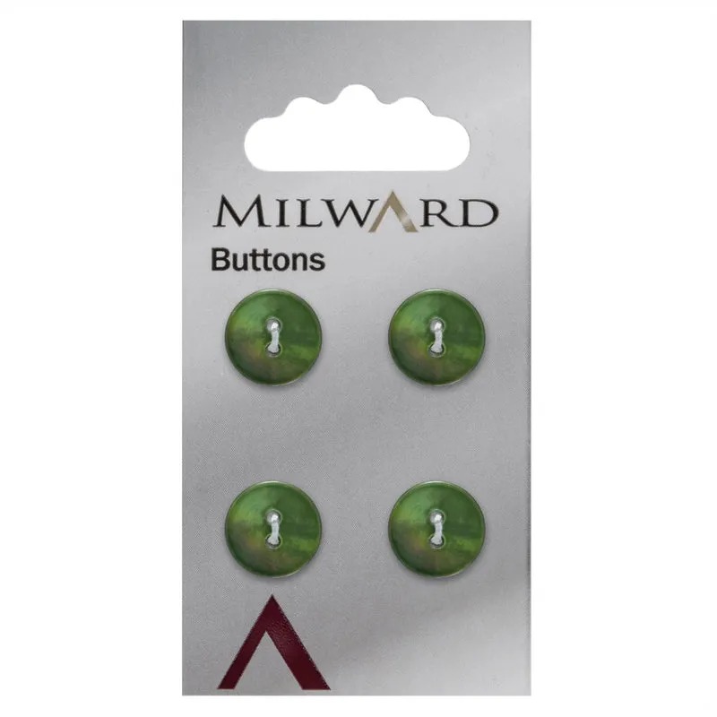 Milward Knoop Parelmoer Groen 12mm (4 stuks)