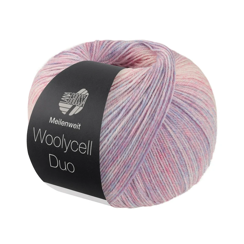 Lana Grossa Woolycell Duo 6003 Blauwpaars/Roze/Crème