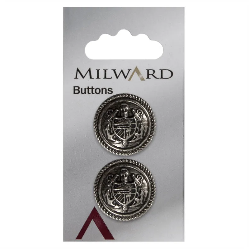 Milward Manchet Knoop Zilver 22mm (2 stuks)