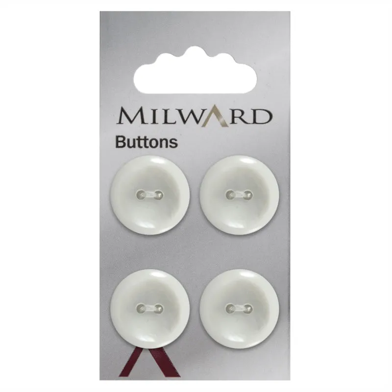 Milward Knoop Glanzend Parelmoer Wit 19mm (4 stuks)