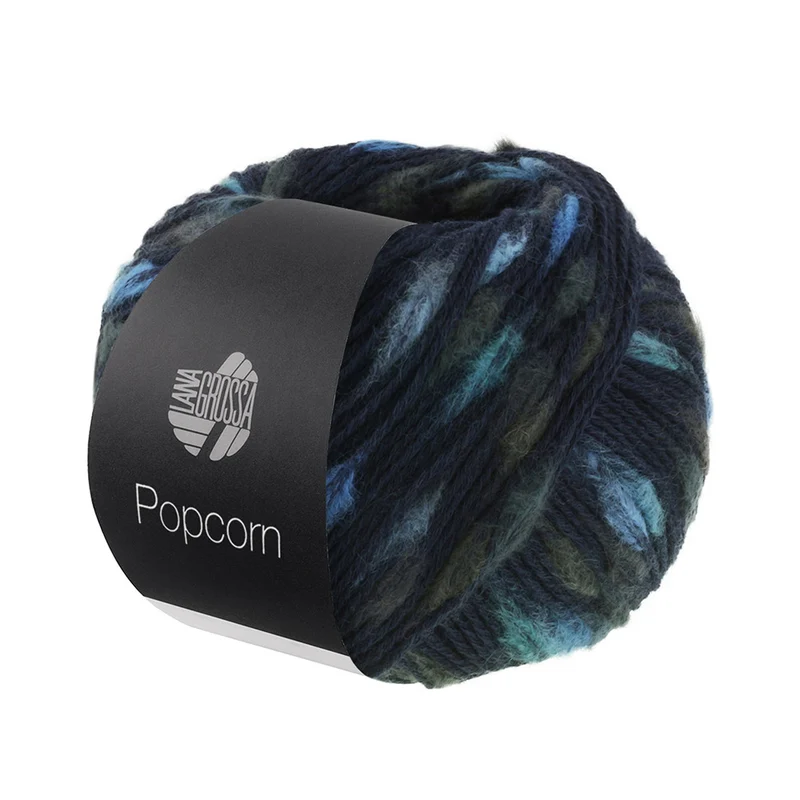 Lana Grossa Popcorn 007 Nacht-/Licht-/Donkerblauw/Turkoois