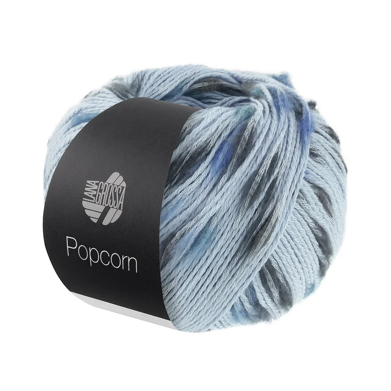 Lana Grossa Popcorn 006 Lichtblauw/Petrol/Graphiet