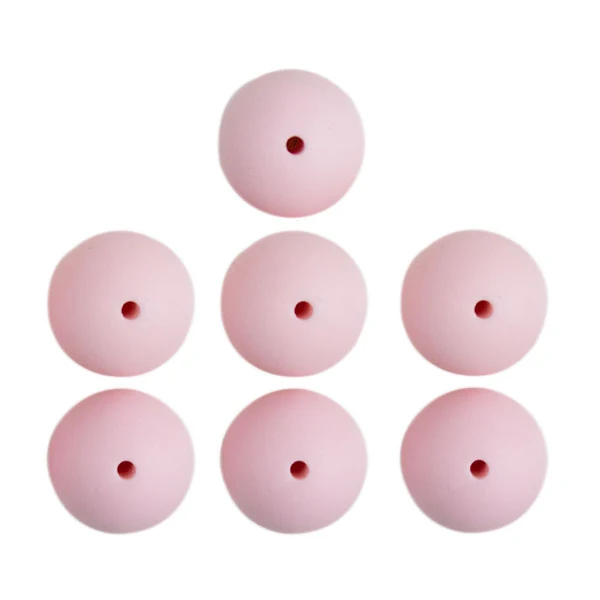 Go Handmade Siliconen Kralen 7 Stuks 20 Baby Roze