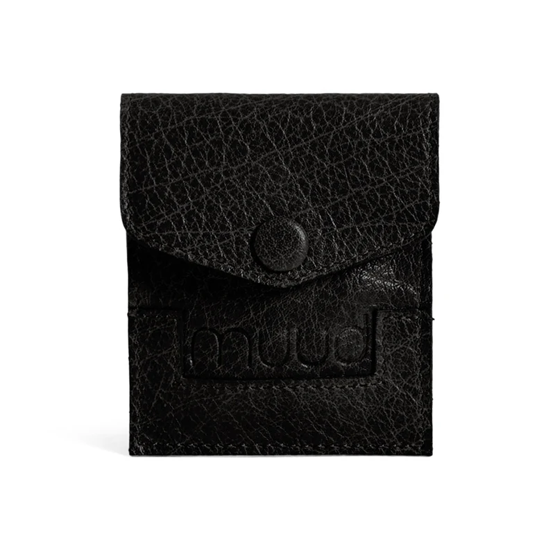 MUUD Bergen Black - Handgemaakt leren etuit voor handwerkaccessoires 9.5x8cm