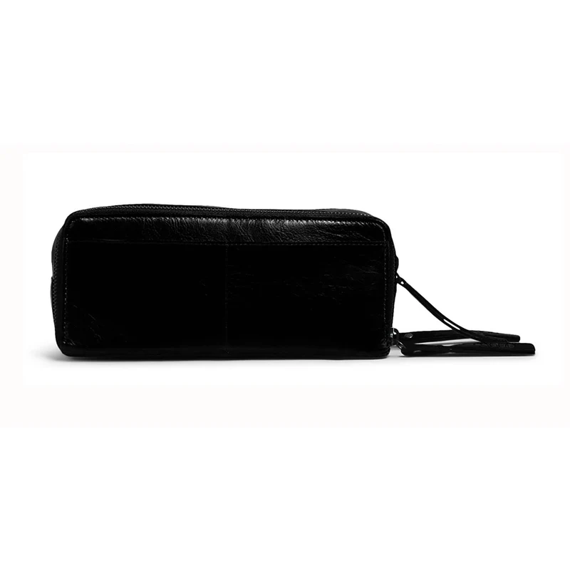 MUUD Harmony Black - Handgemaakt leren handwerktas Black - 9x22cm