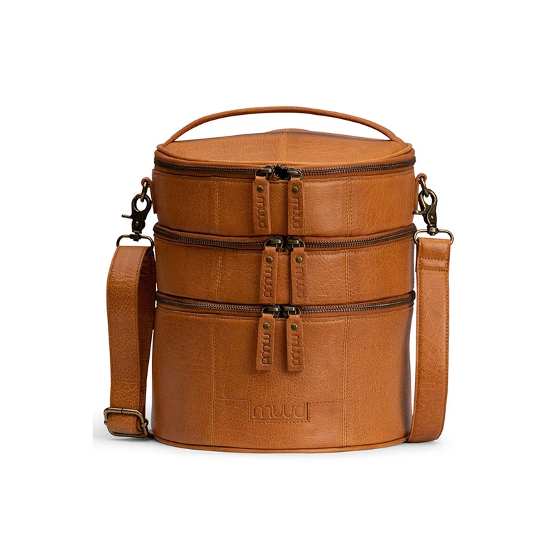 MUUD Bturn Whisky - Handgemaakt leren tas voor diverse projecten 27xØ25cm