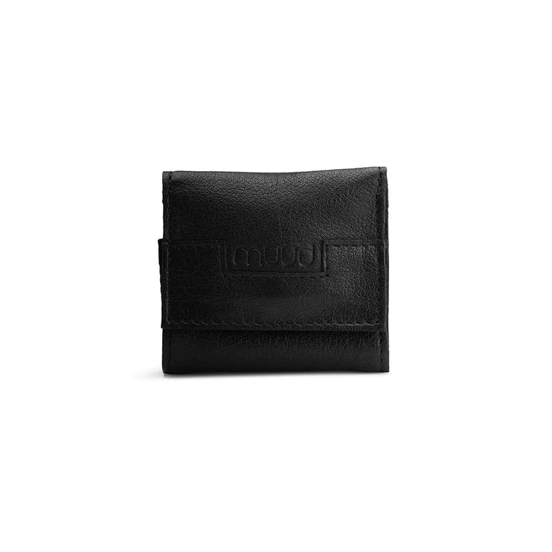 MUUD Carla Black - Handgemaakt leren etuitje 8 x 8 cm voor handnaai- en borduurnaalden