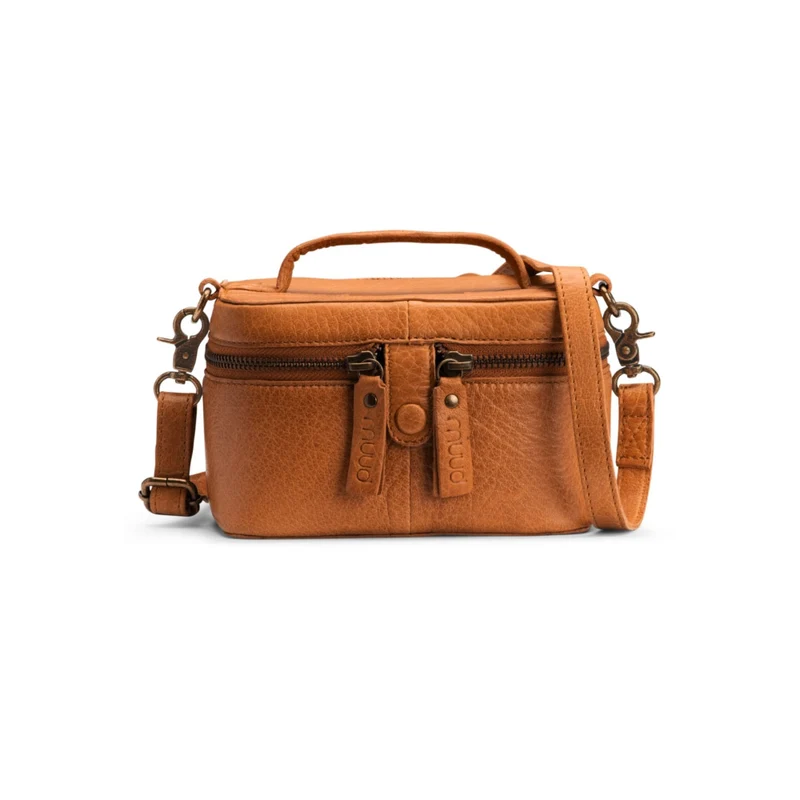 MUUD Lexi Mini Whisky - Handgemaakt leren mini tas voor diverse projecten 18x11x11cm