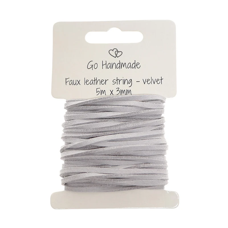 Go Handmade Velvet Koord 5m x 3mm 53 Light Grey