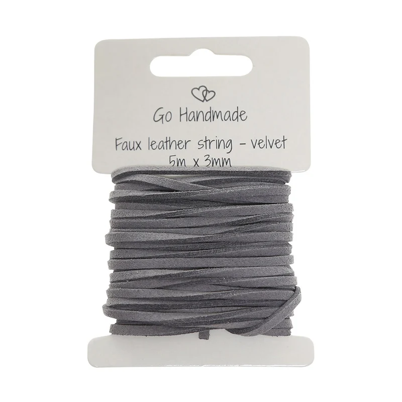 Go Handmade Velvet Koord 5m x 3mm 52 Grey