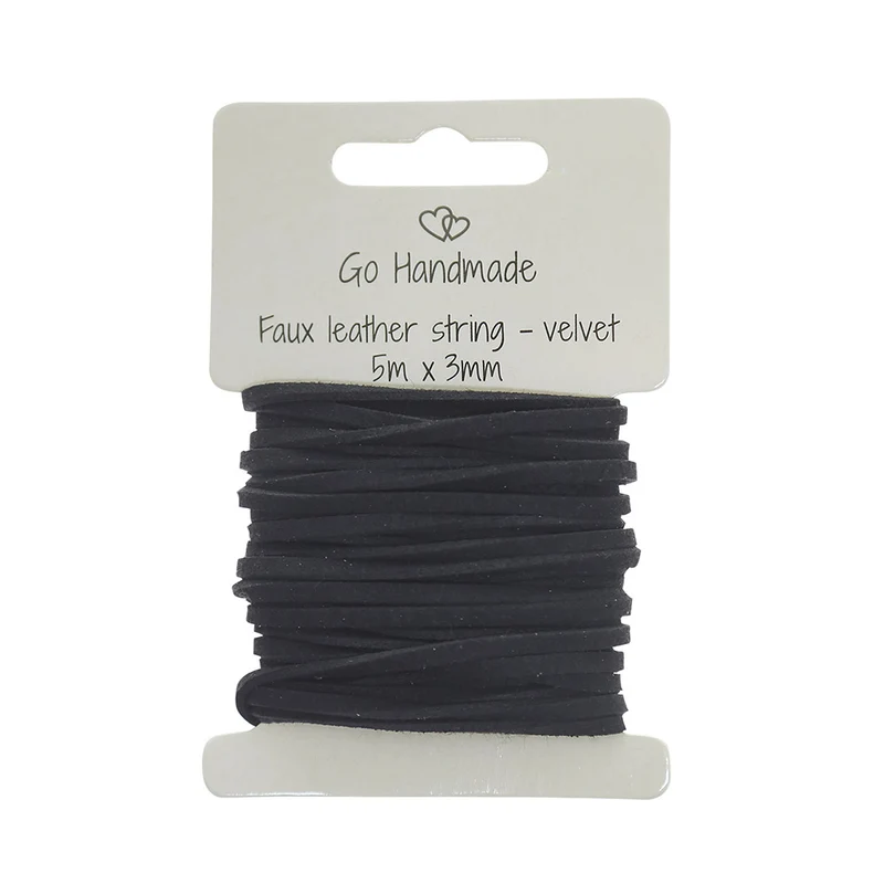Go Handmade Velvet Koord 5m x 3mm 51 Black