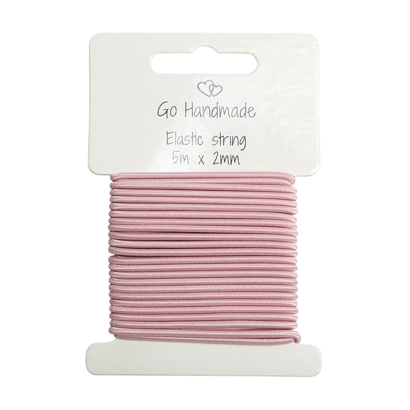 Go Handmade Elastisch Koord 5 m x 2 mm Vintage Rose