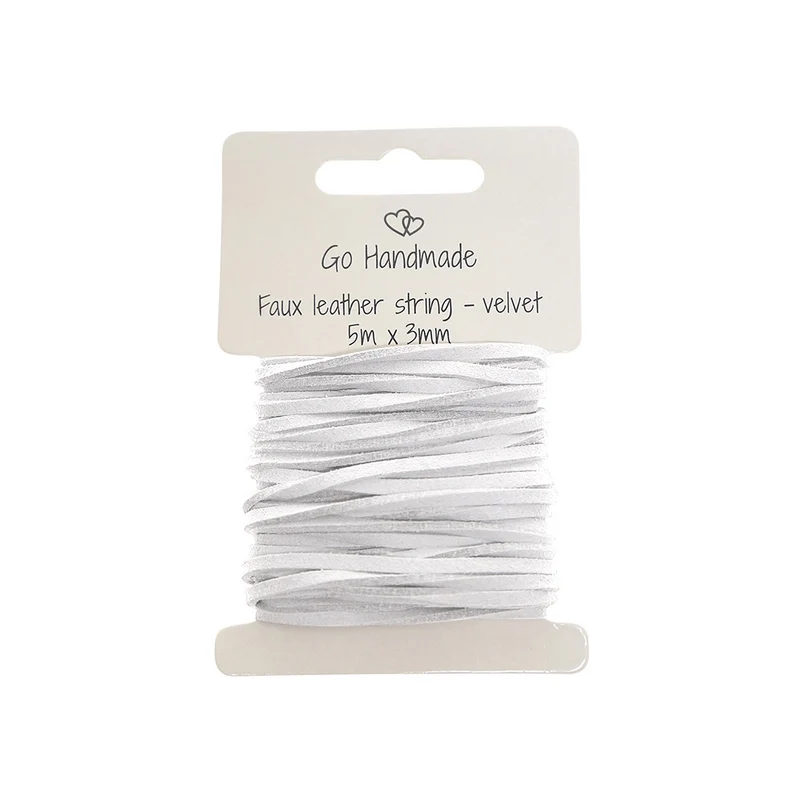 Go Handmade Velvet Koord 5 m x 3 mm 60 Wit