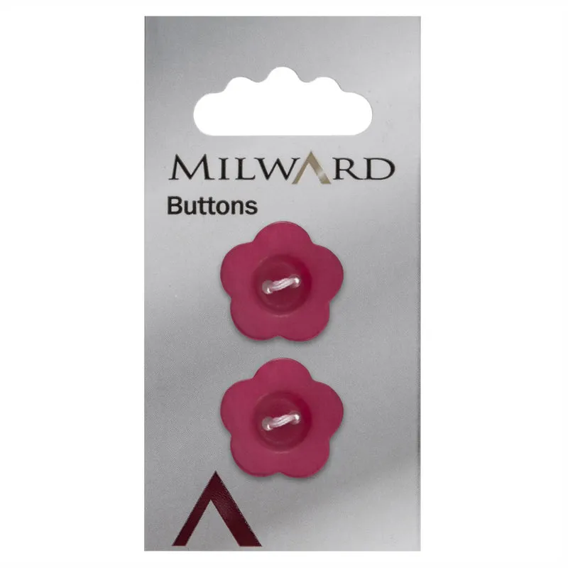 Milward Bloem Knoop Donkerroze 20mm (2 stuks)