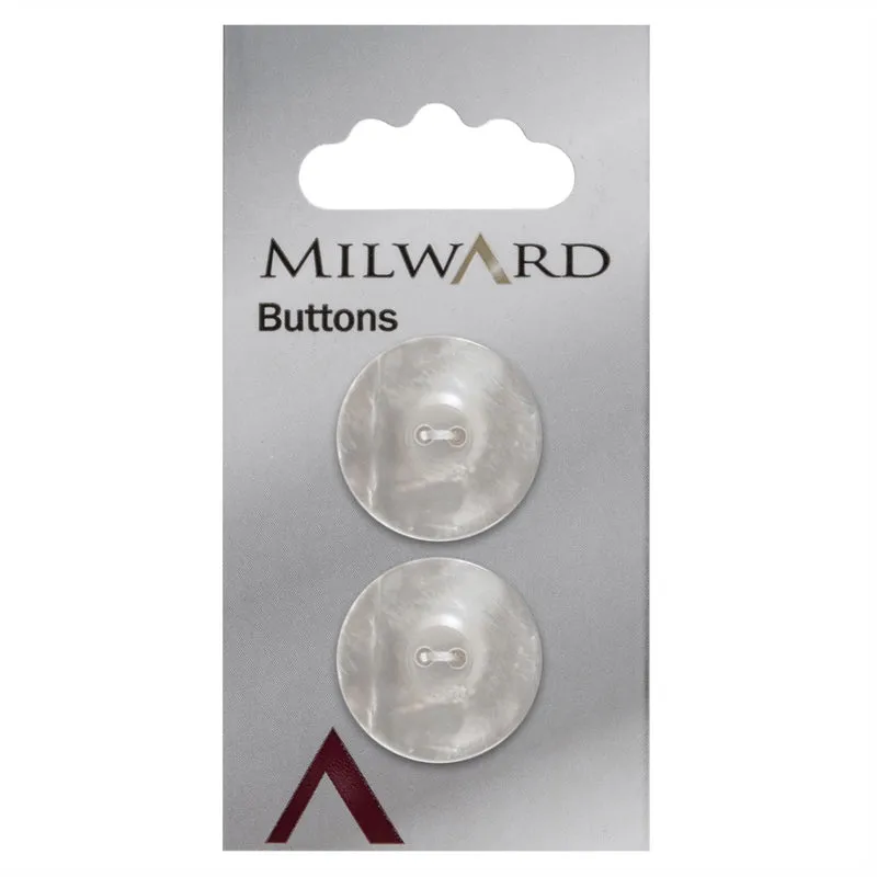 Milward Knoop Glans Wit 22mm (2 stuks)