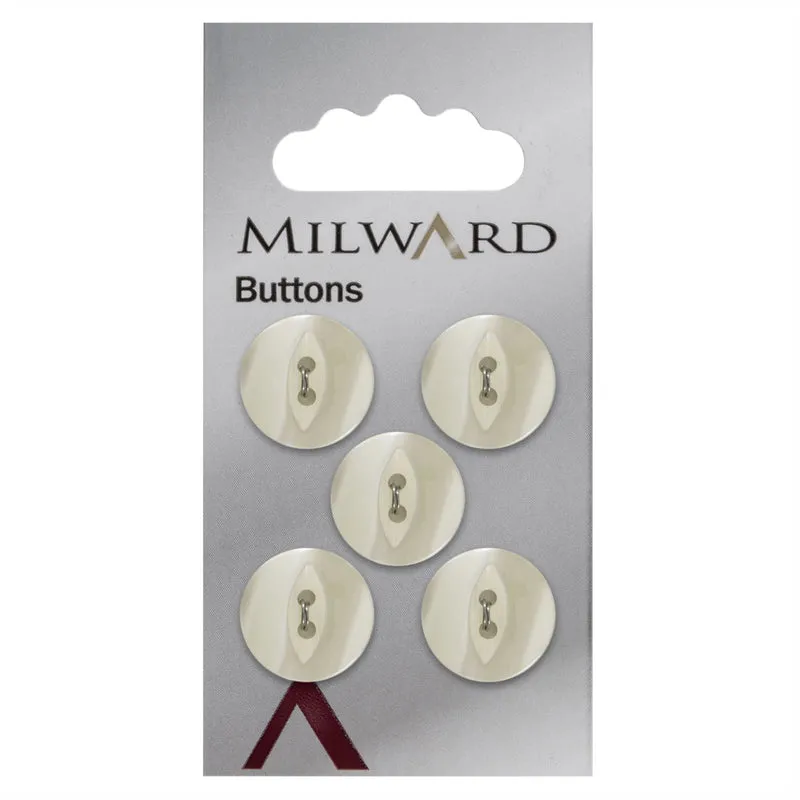 Milward Parelmoer Knoop Naturel 16mm (5 stuks)
