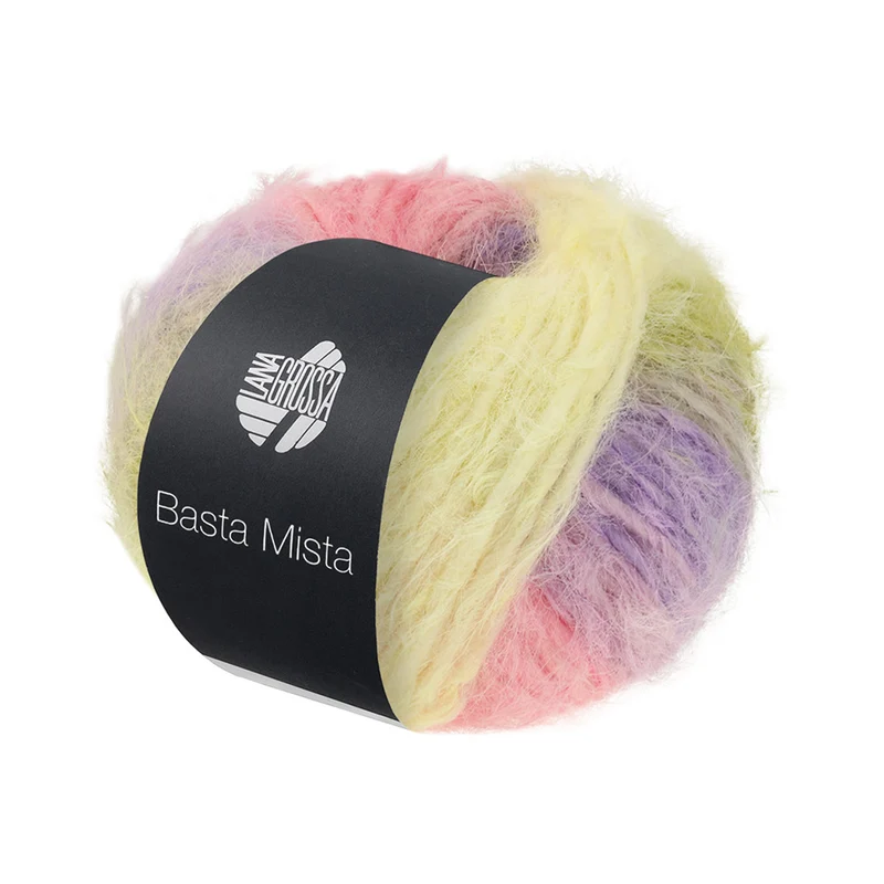 Lana Grossa Basta Mista 112 Crème/Vanille/Limoen/Grijsgroen/Roze/Lila/Lavendel