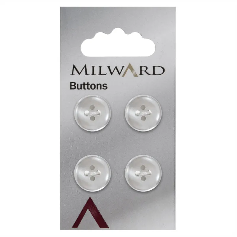 Milward Parelmoer Knoop Wit 15mm (4 stuks)